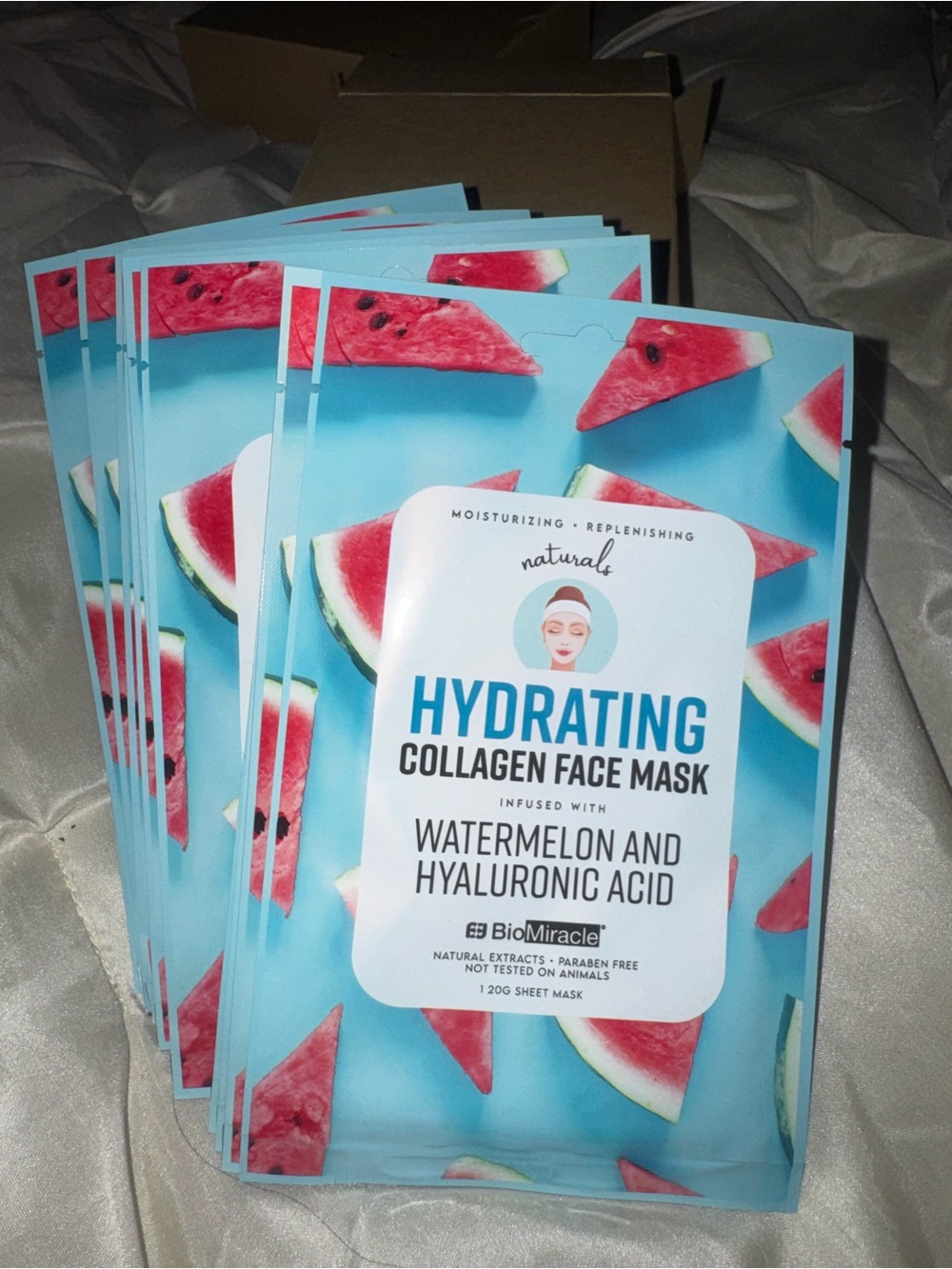 Miracle Hydrating Collagen Face Mask - Watermelon & Hyaluronic Acid, Box of 10